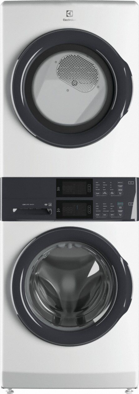 Washer Dryer Combo: Electric, White, 4.4 cu ft Washer Capacity, 8 cu ft Dryer Capacity