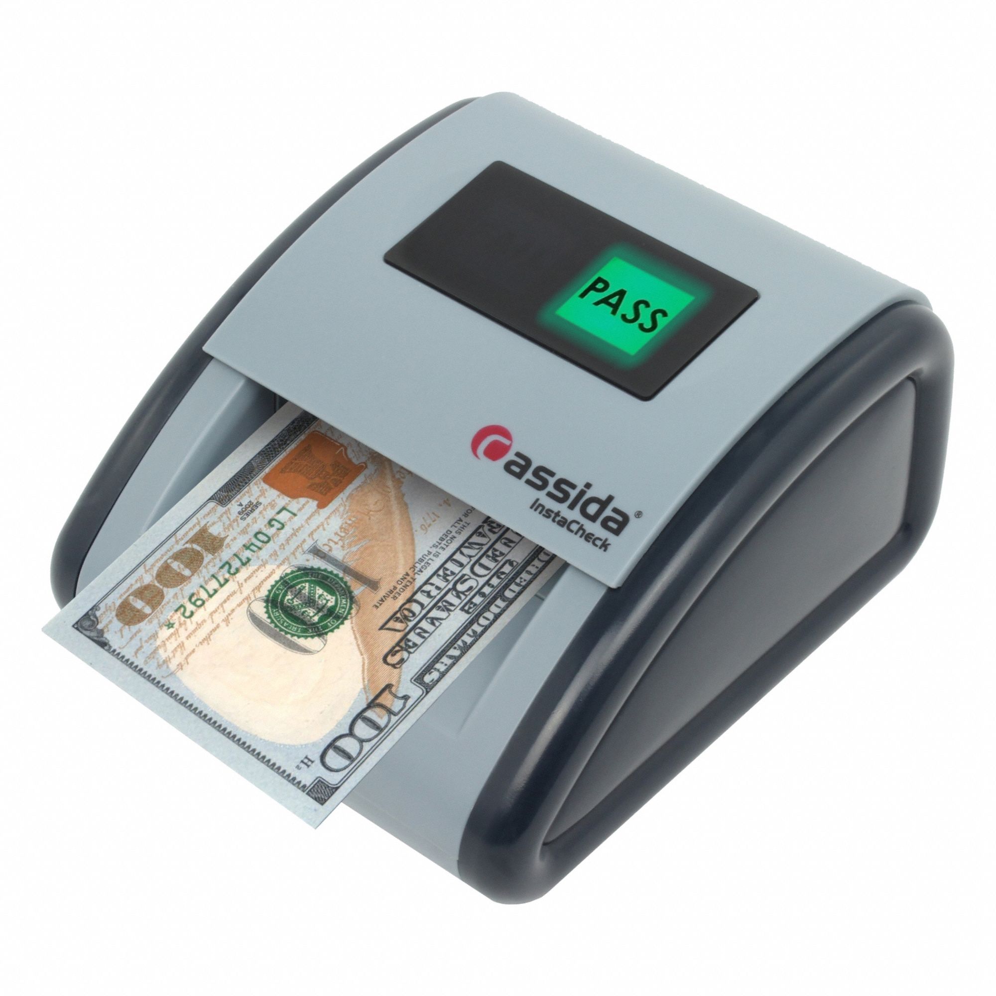 UV Counterfeit Detector: Scans Cash, 110V AC, 2 3/4 in Ht, 5 1/8 in Lg, 4 1/4 in Wd, Gray, 1