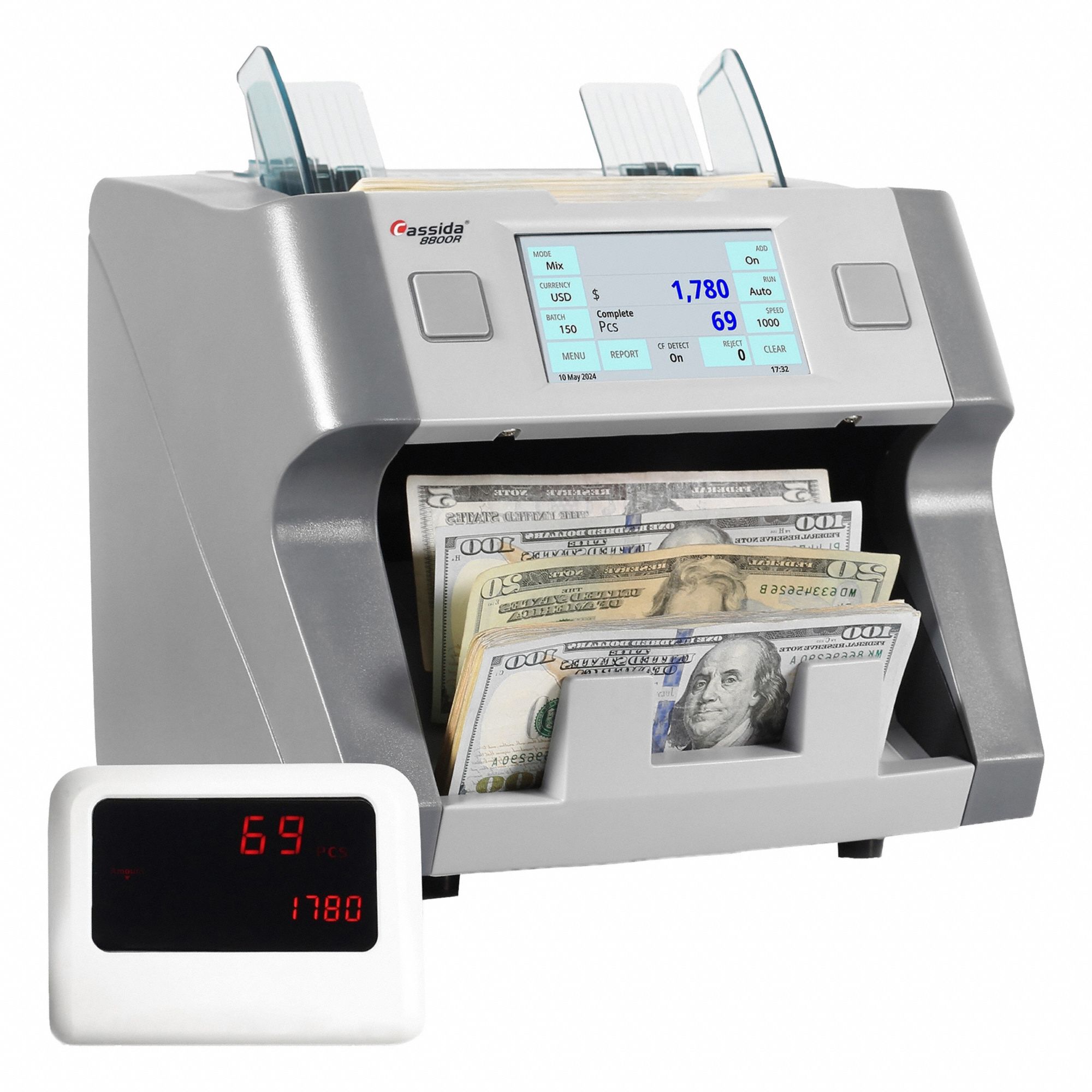 1,200 Bills/min Counter Speed, 200 Bills/500 Bills Capacity, Bill ...