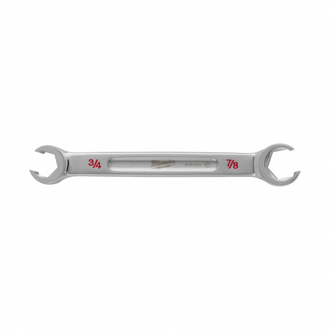 Flare Nut Wrench: Chrome Vanadium Steel, Chrome, 1/4 in_5/16 in Head Size