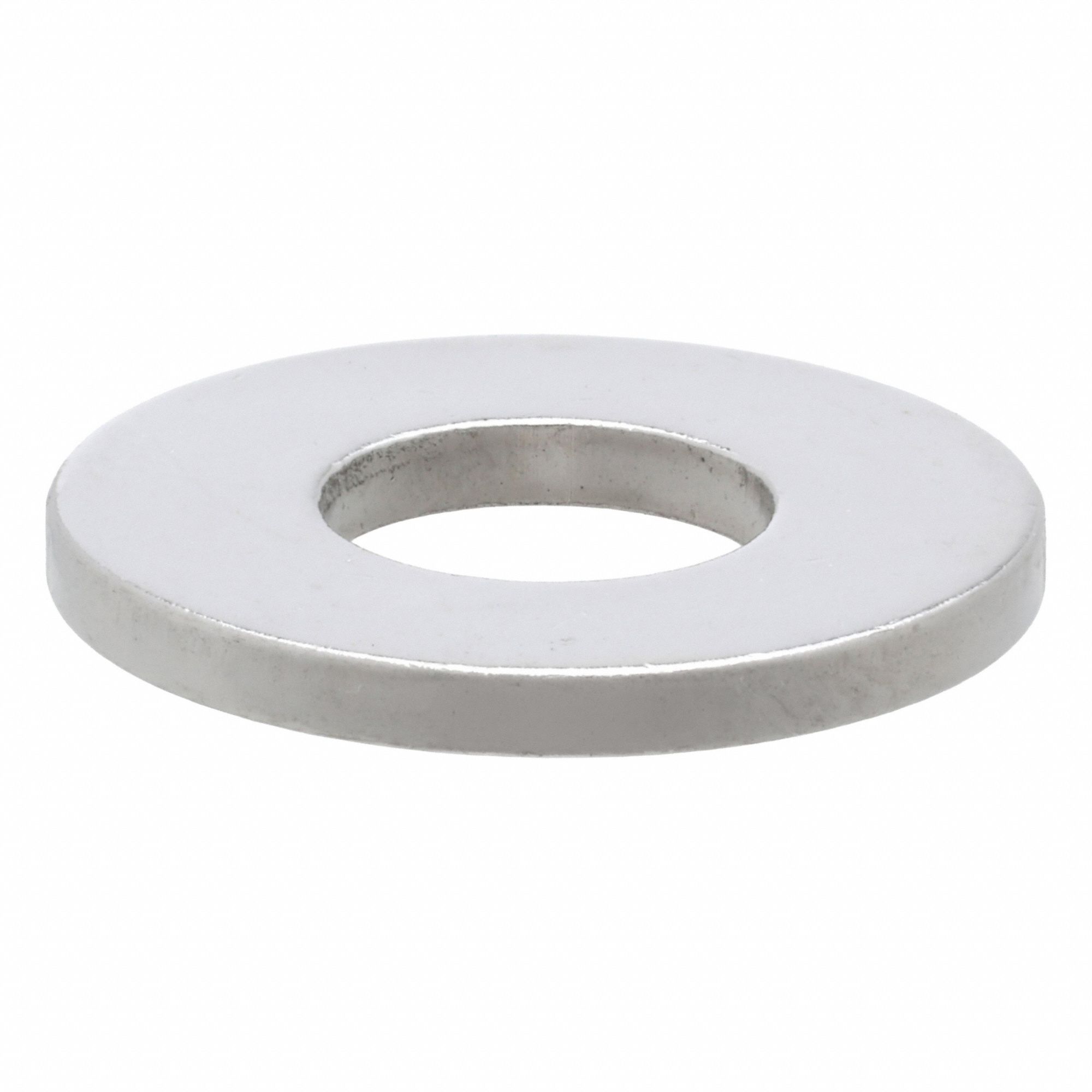 Flat Washer: Grade 2, Chrome Plated, Steel, 1/4 in Screw Sz, 0.281 in In Dia, 5/8 in Out Dia, 10 PK