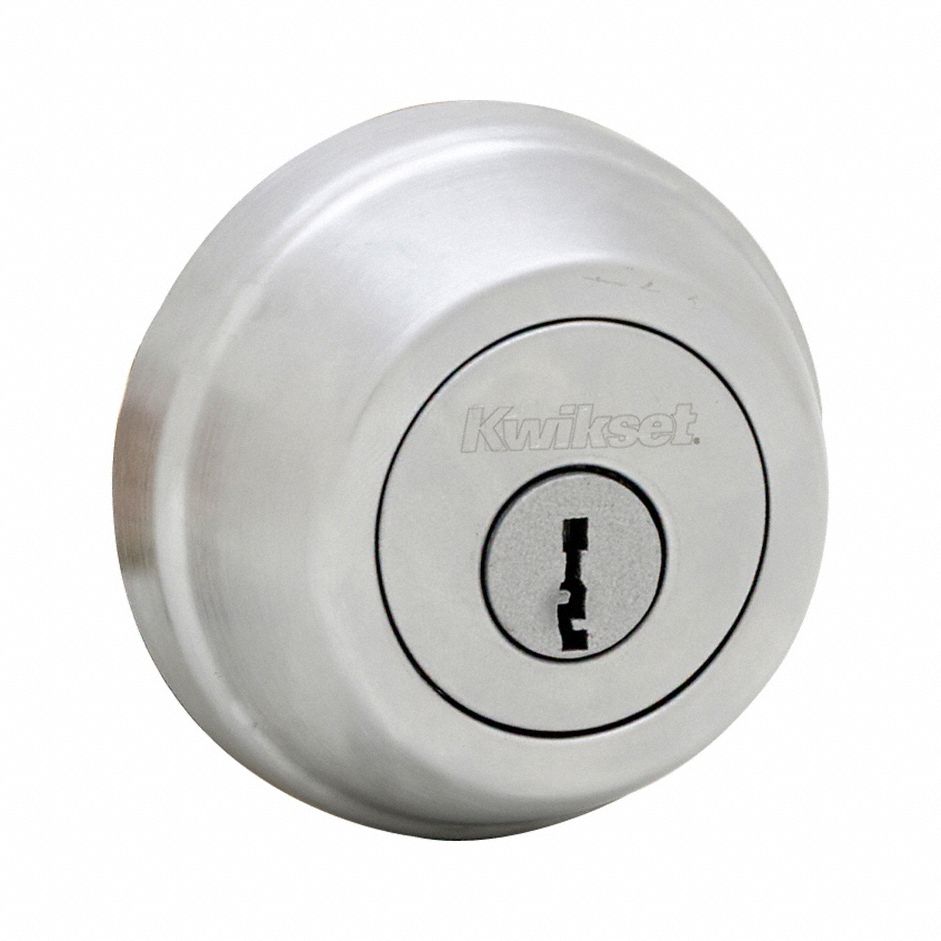 Single Cylinder Deadbolt: Cylindrical, 1 3/4 in Door Thick - Max, Chrome