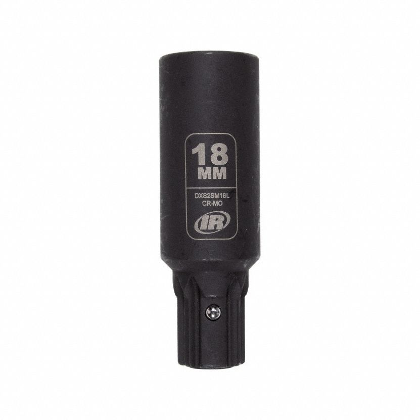 Impact Socket: Metric, 18 mm Socket Size, 6-Point, Deep, 2 61/64 in Overall Lg