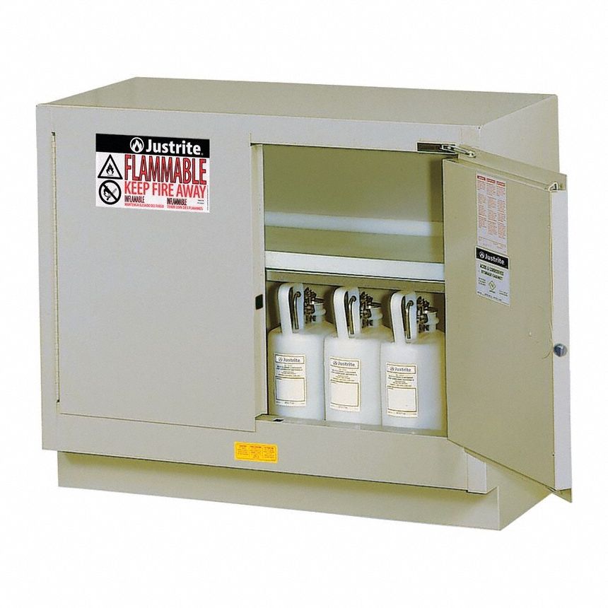 Flammable Cabinet: 21 5/8 in Overall Dp, 4 ft Overall Wd, 35 3/4 in Overall Ht, Steel