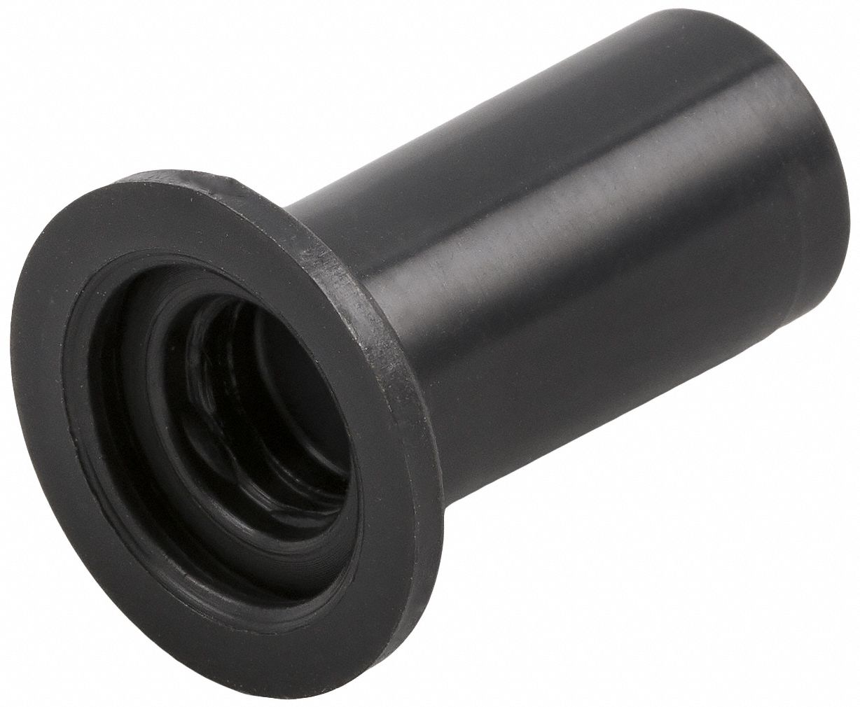 Push-Fit Cap: 1/4 in OD Size, Tube, Polyamide, 31/32 in Overall Lg, Black