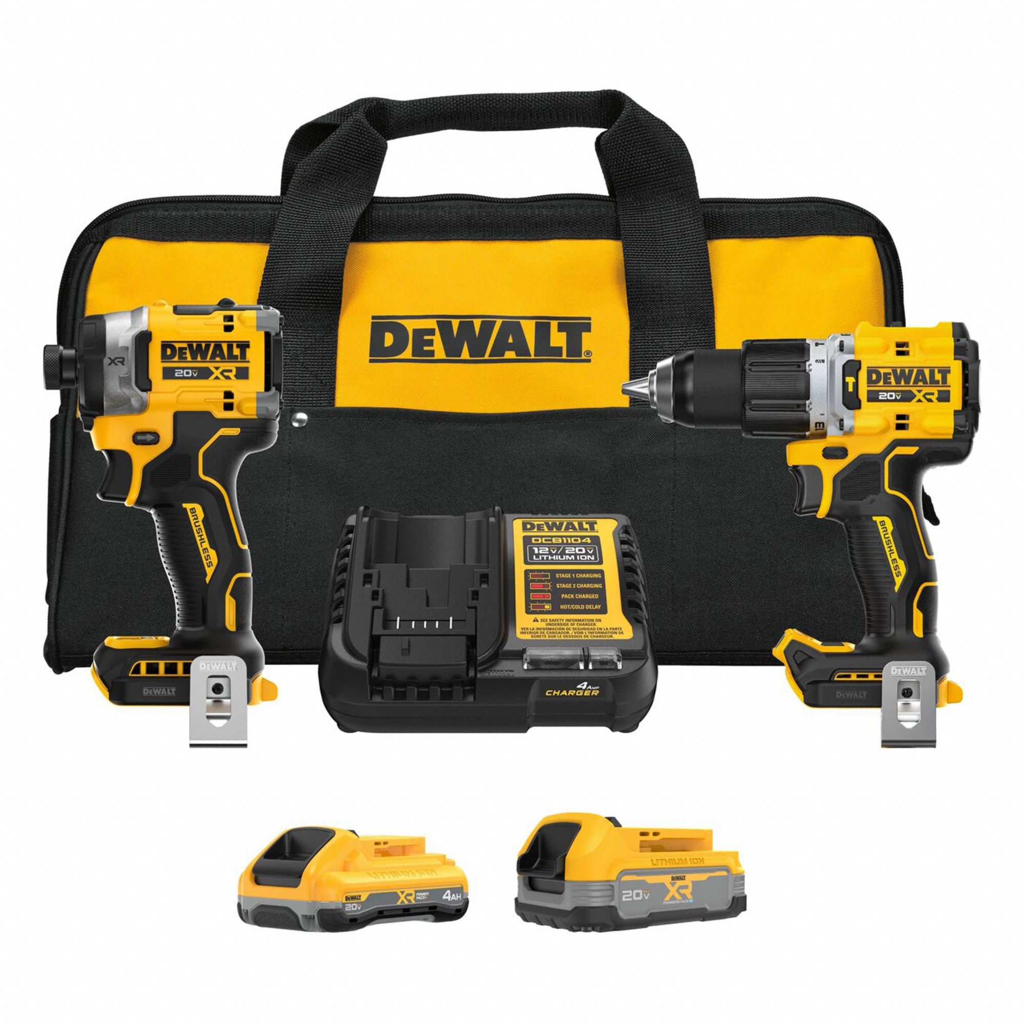 Cordless Combination Kit: 2 Tools, Hammer Drill/Impact Driver, 20 V DC Volt, Battery Included