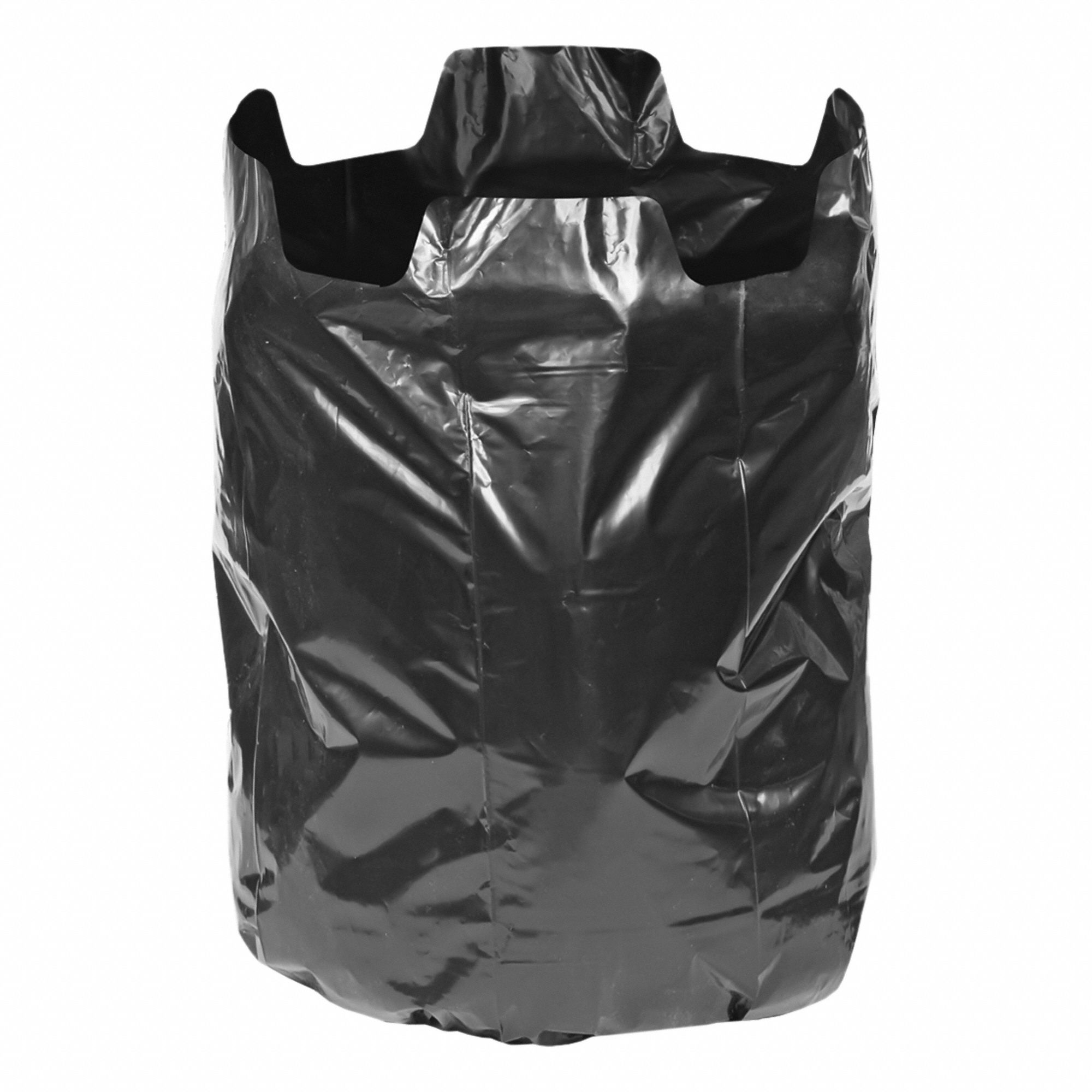 Trash Bags: LLDPE, Heavy Duty, 45 gal Capacity, 1.2 mil Thick, Interleaf, Black, 100 PK