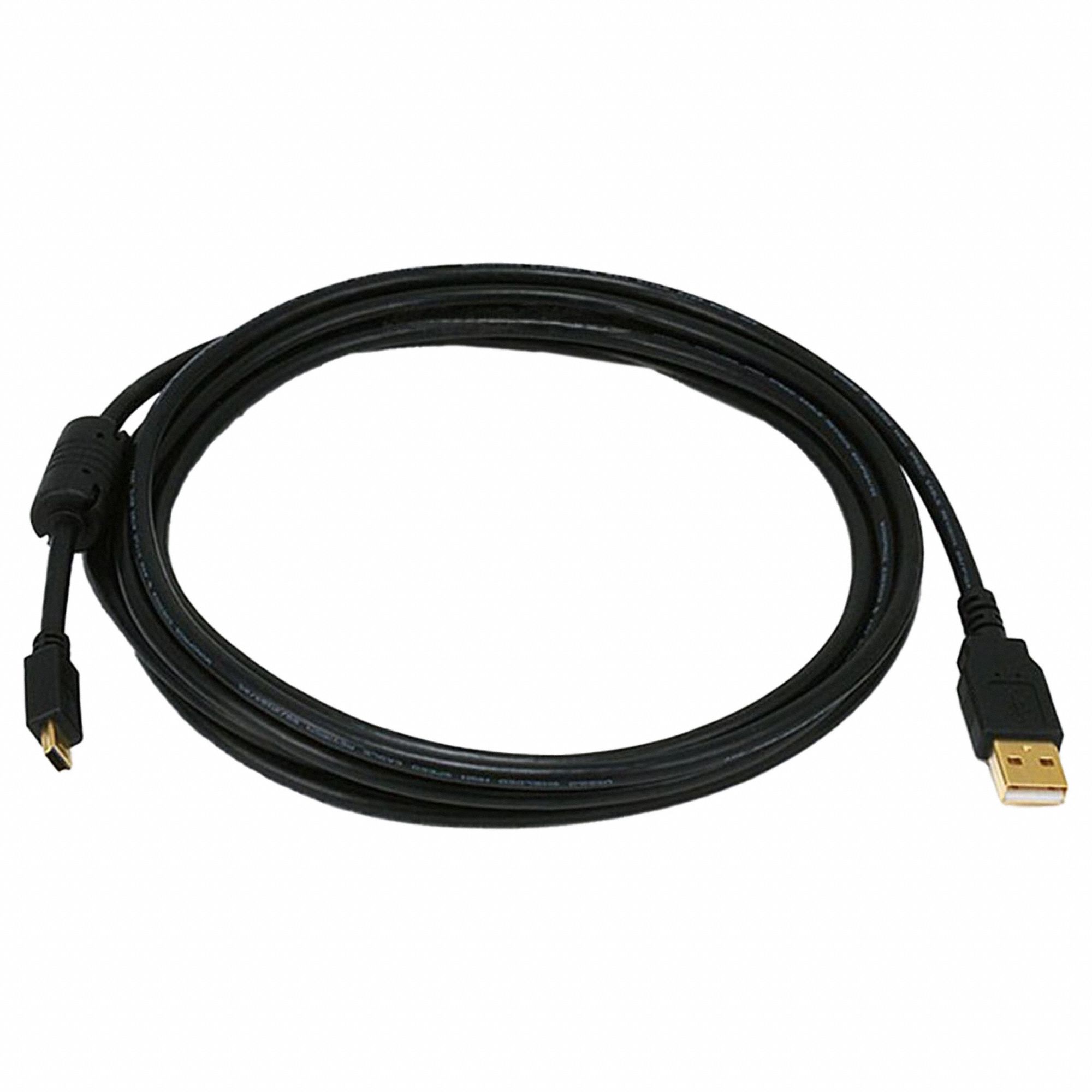 Standard USB Cable: Type A End 1, Mini B End 2, Black, 6 ft Lg, 2.0 USB Specification
