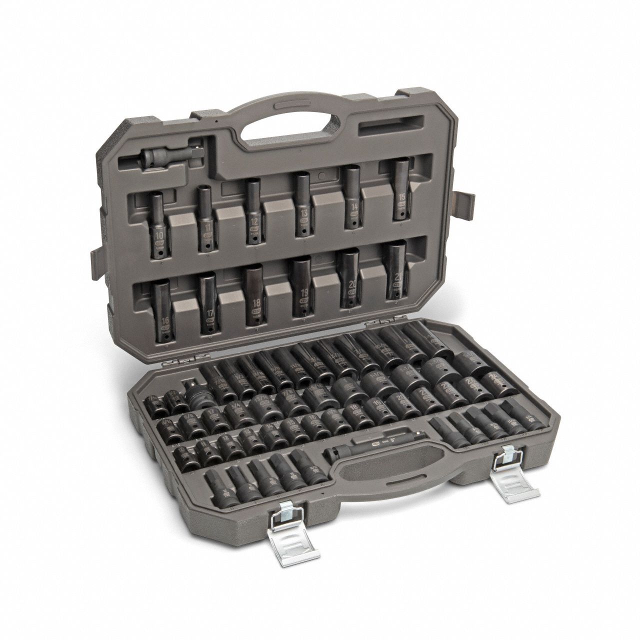 GEARWRENCH, 1/4 in, 3/8 in, 1/2 in Drive Size, (21) 6-Point, Socket Set ...