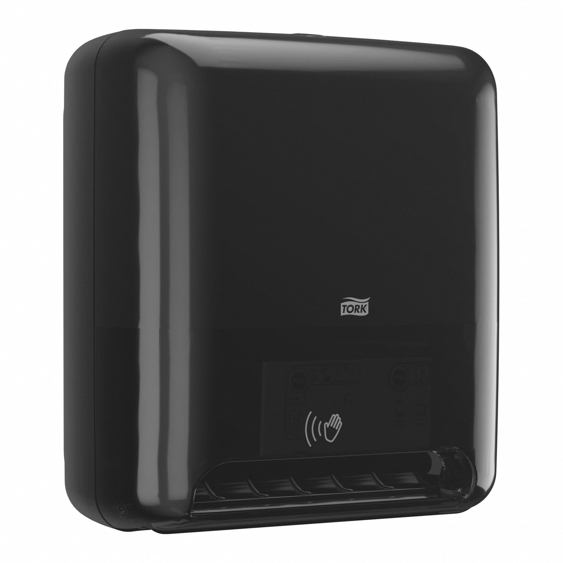Paper Towel Dispenser: Hardwound, 7 3/4 in Paper Towel Wd, 1 1/2 in, Plastic, Black