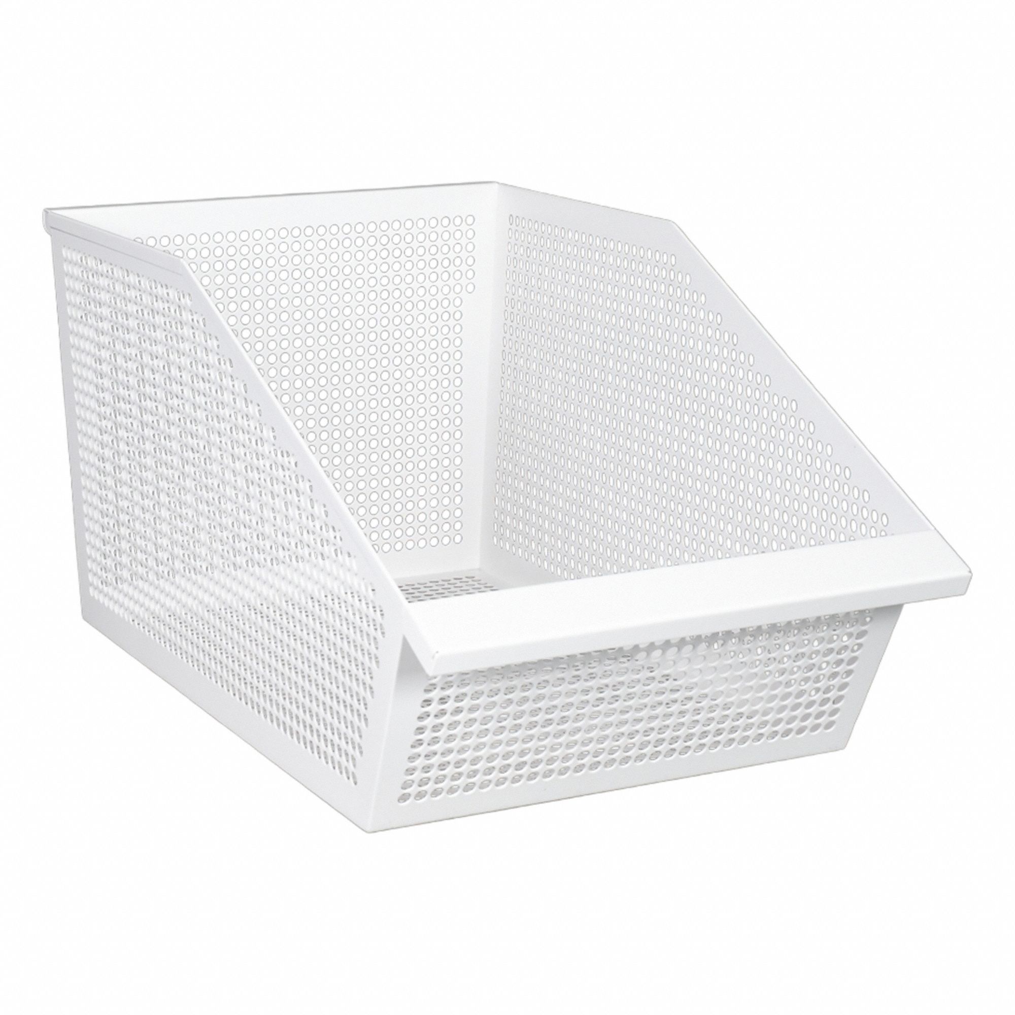 DIAMOND STORAGE SOLUTIONS Storage Basket: 14 in, Steel, White (MPN DVS-13-11-23-R). Key specifications — Manufacturer Part Number: DVS-13-11-23-R; Brand: DIAMOND STORAGE SOLUTIONS; Finish: Powder Coated; Material: Steel; Color: White.