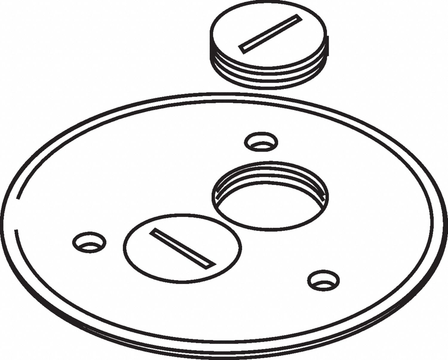 Floor Box Cover: Round, Gold, Brass, Brushed, 5 1/2 in Dia. x 1/4 in H