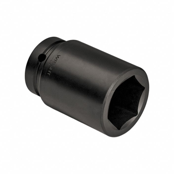 Impact Socket: 3/4 in Drive Size, SAE, 2 1/4 in Socket Size, 6-Point, Deep, Black Oxide