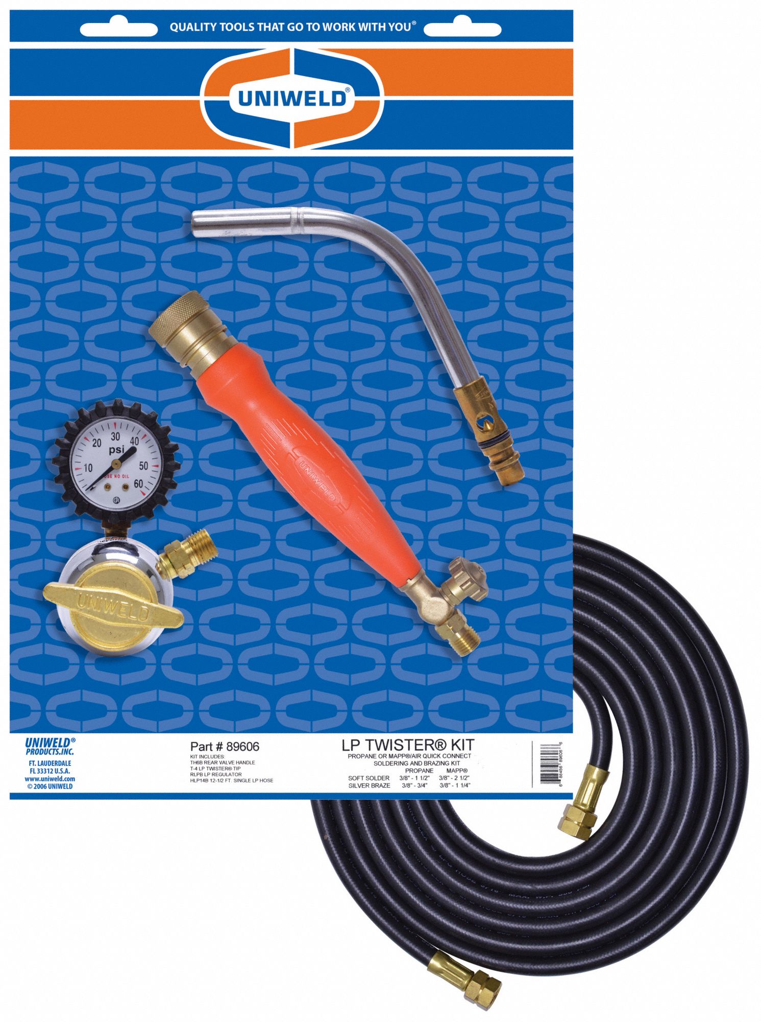 AIR/PROPANE LP KIT, SWIRL FLAME, EXTERNAL LIGHTER, ADJUSTABLE FLAME, FIXED TIP