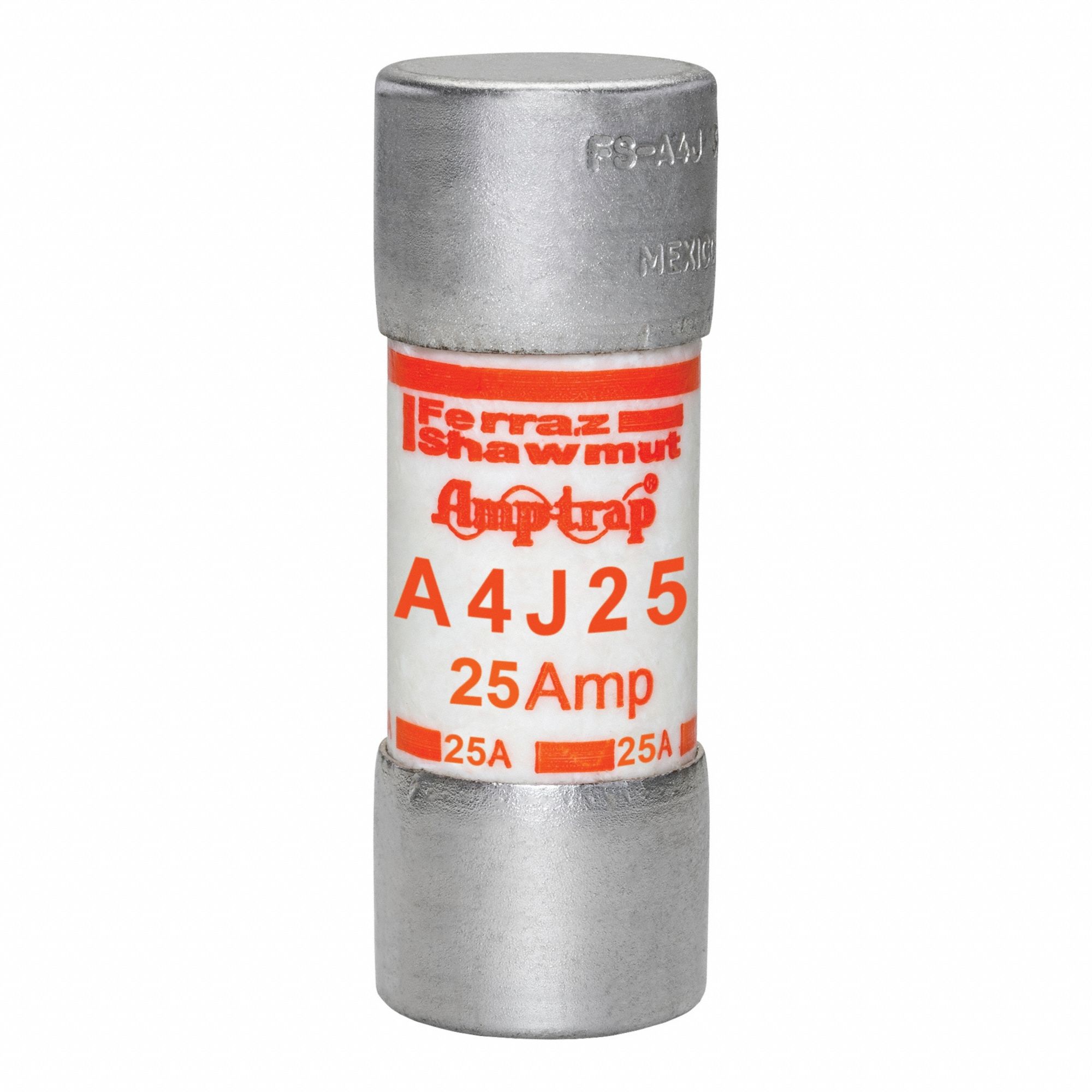 Fuse: A4J Series, Class J, Cylindrical Body, Fast-Acting, 25 A, 600 V AC, 300 V DC