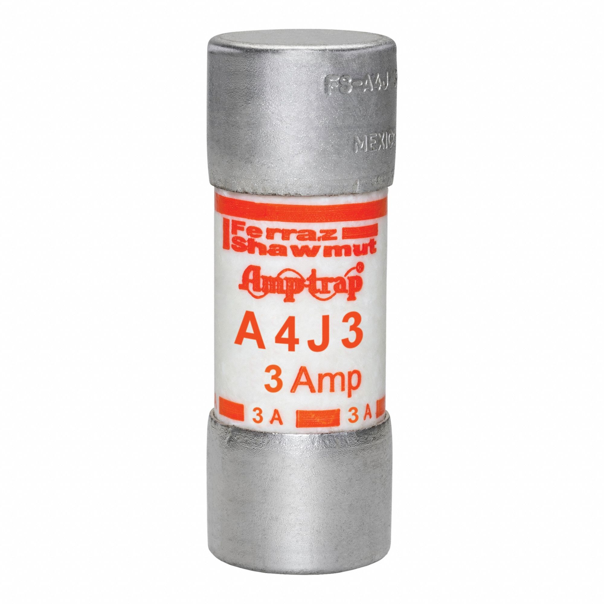 Fuse: A4J Series, Class J, Cylindrical Body, Fast-Acting, 3 A, 600 V AC, 300 V DC