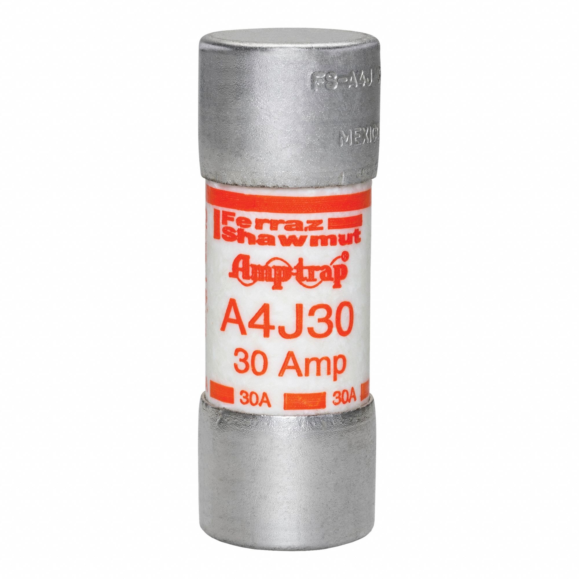 Fuse: A4J Series, Class J, Cylindrical Body, Fast-Acting, 30 A, 600 V AC, 300 V DC