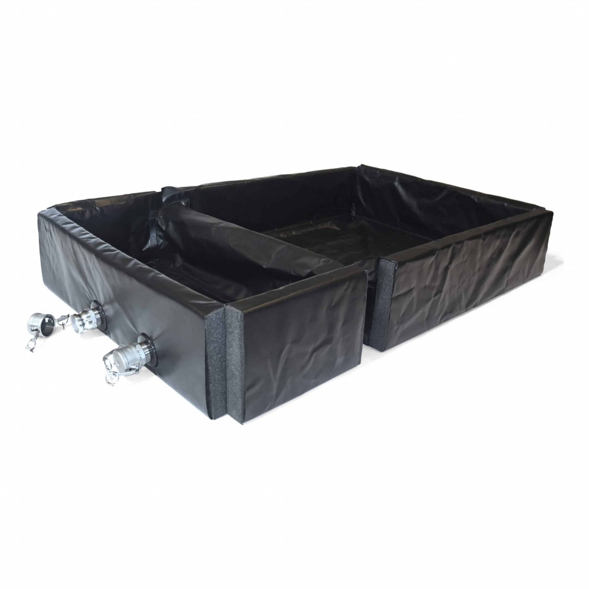 Collapsible Containment Berm: 72 ft x 48 ft x 12 in, 100 gal. to 999 gal., PVC, Black