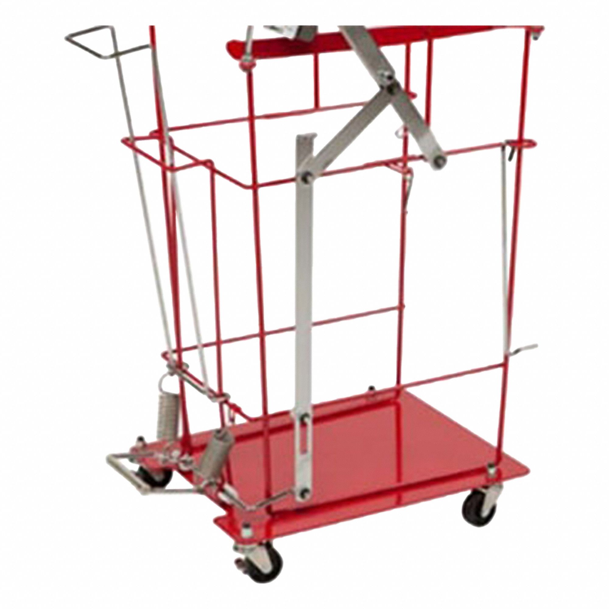 Foot Pedal Cart Metal 22 in H Red