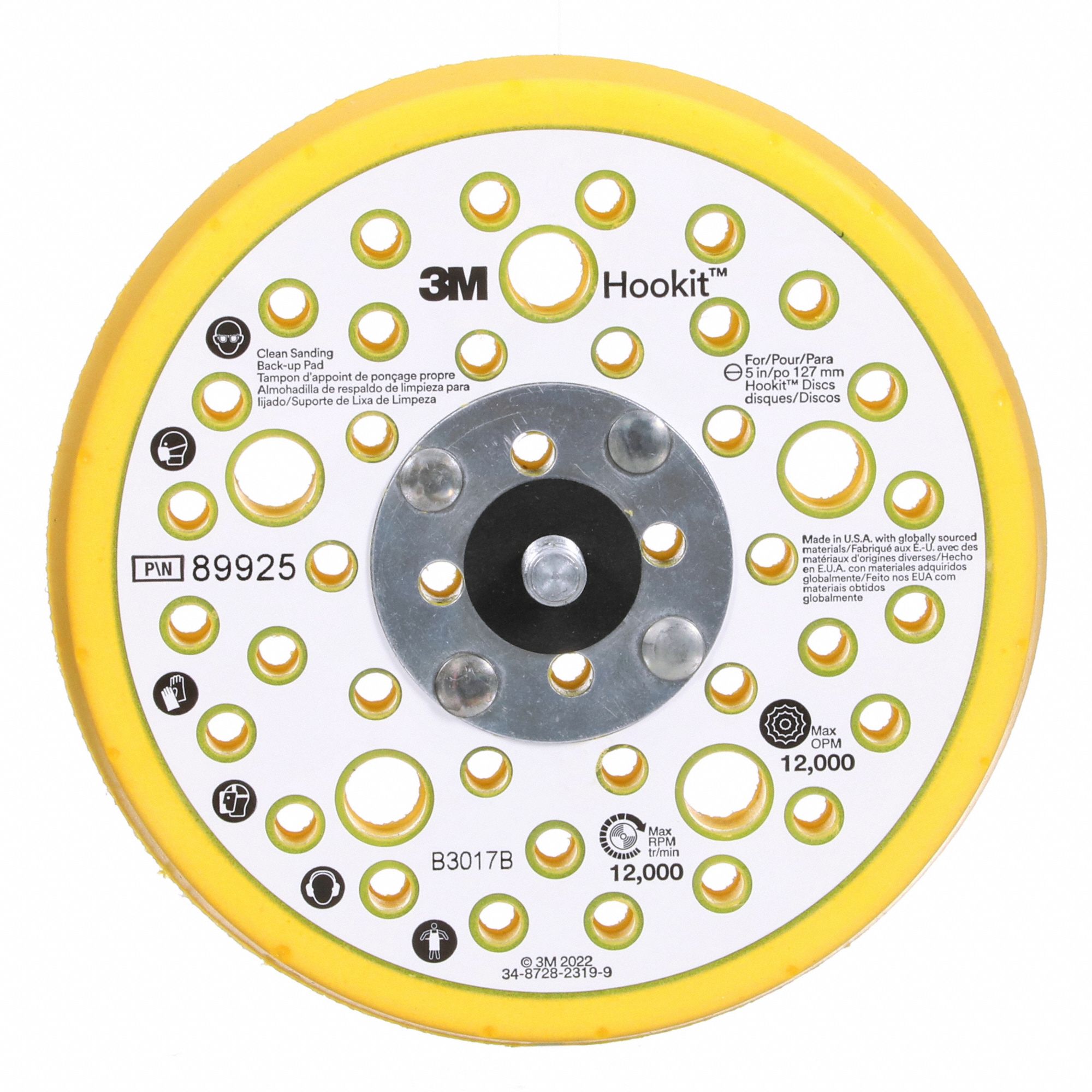 Superior 6" Hook & Loop Sander Pad - 6 Vacuum Holes With 5/16-24 Thread