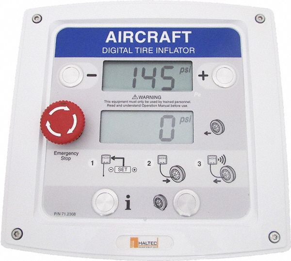 Tire Inflator: Aviation Tire Inflators, 1, 450 psi Max Op Air Pressure, Digital, Aluminum