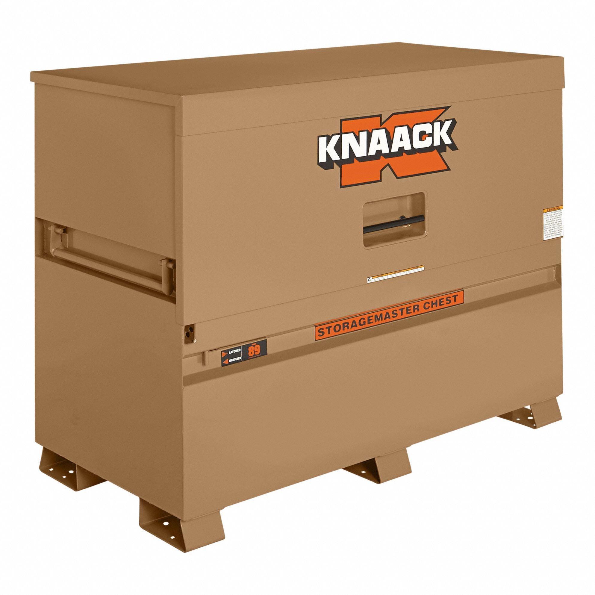 KNAACK Piano-Style Jobsite Box: 60 in W x 30 in D x 49 in H, 47.8 cu ft, Tan