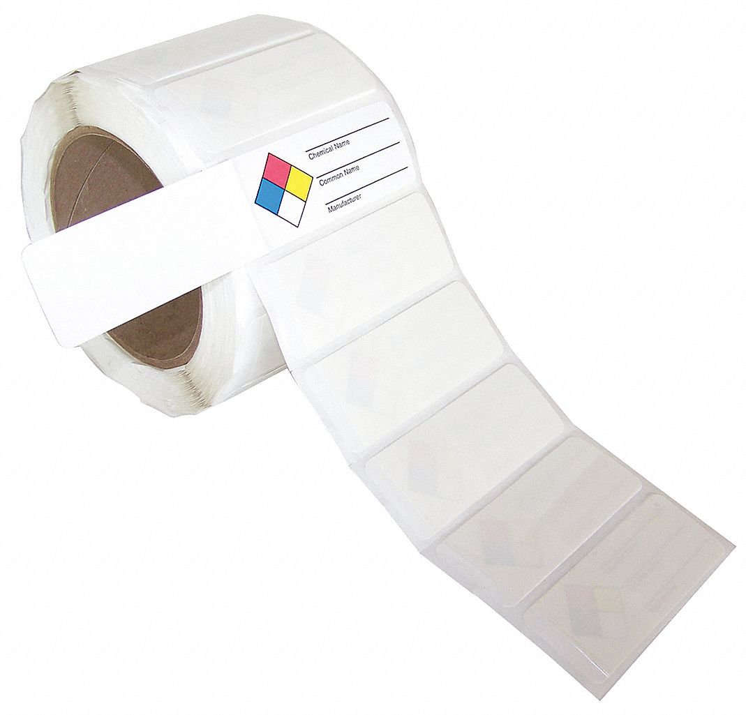 Label: Non-Reflective, 2 7/8 in Wd, 1 1/8 in Ht, Paper, 4 mil Thick, 500 PK