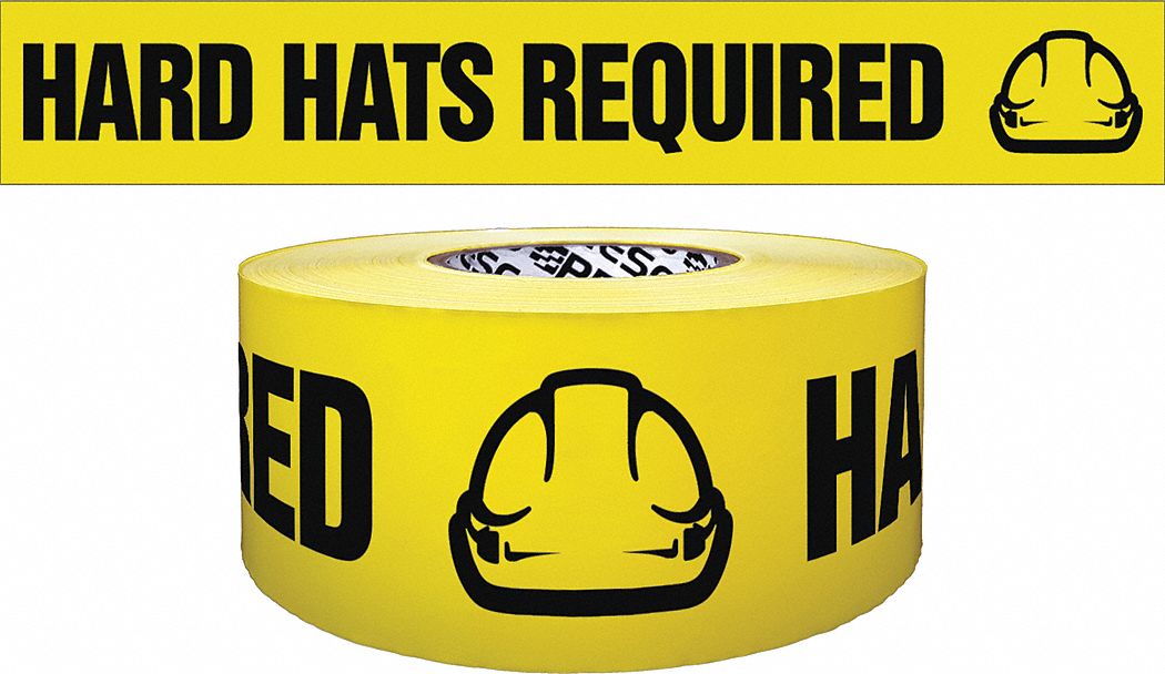 Barricade Tape,Yellow/Black,1000ft x 3In