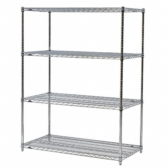 METRO Wire Shelving Unit: Add-On, 72 in x 24 in, 63 in Overall Ht, 4 ...