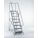 ROLLING LADDER, 7½FT PLATFORM H, UNASSEMBLED, STEEL, MANUAL LOCK, SERRATED