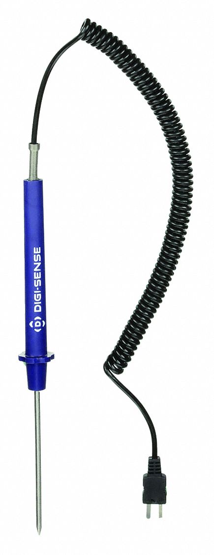 Penetration Temperature Probe: -250°F to 400°F /-150°C to 204°C, 4 in Probe Lg, Type K