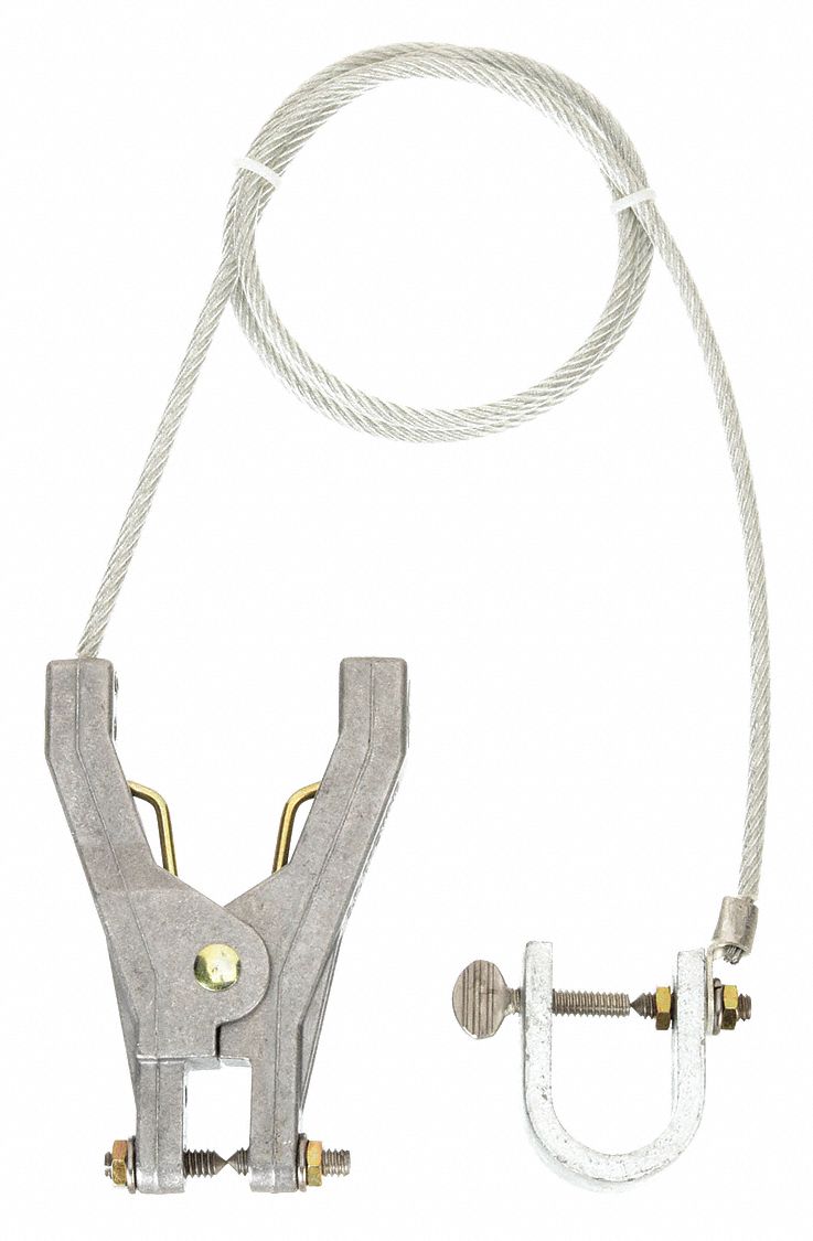 Bonding and Grounding Wire: C-Clamp/Hand Clamp, 3 ft, PVC, Clear
