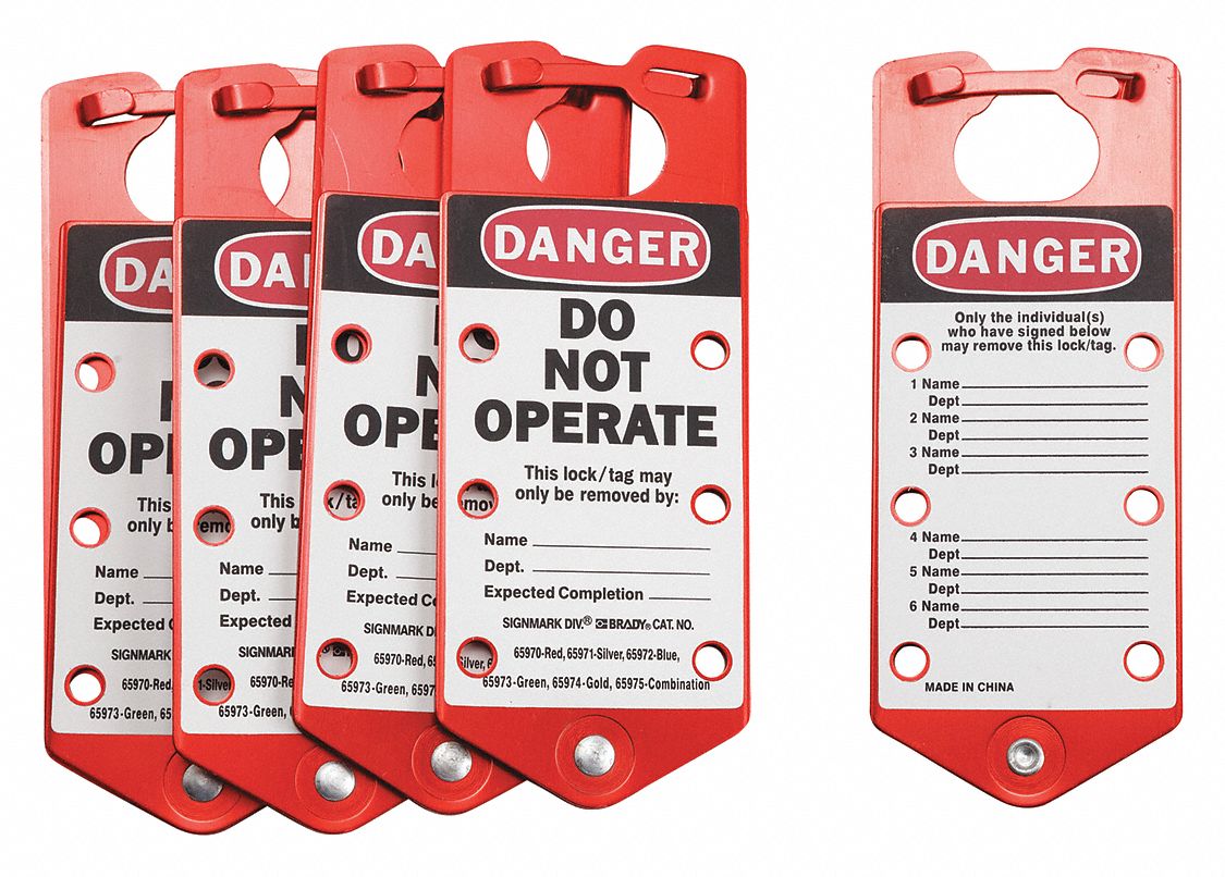 Labeled Lockout Hasp, SnapOn Lockout Hasp Style, Aluminum Grainger