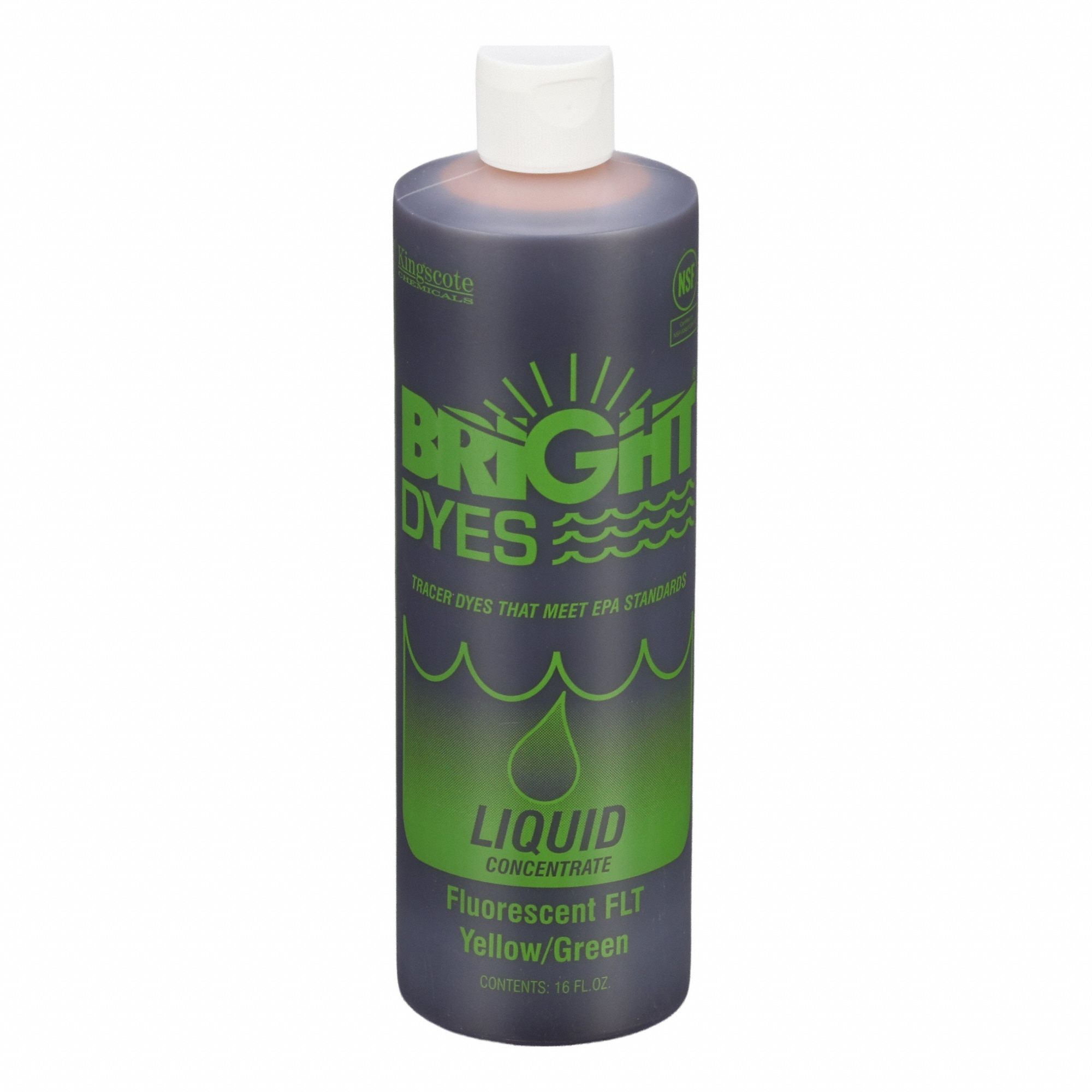Water Tracer Dye: Green/Yellow, 1.8 cps Viscosity, Immediate, 1 pt Volume, Liquid