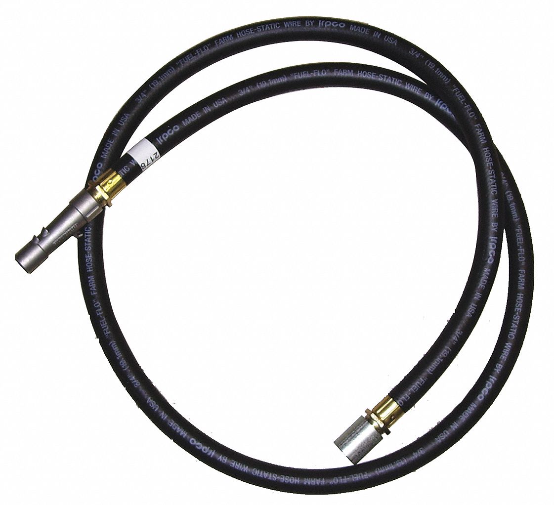 Discharge Hose: 5/8 in MNPT, 5/8 in, 8 ft Hose Lg, 3/4 in Hose Inside Dia., Nitrile