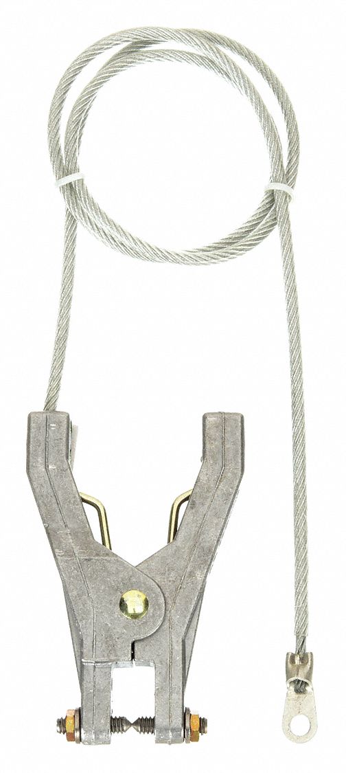 Bonding and Grounding Wire: Hand Clamp/Terminal, 3 ft, PVC, Clear