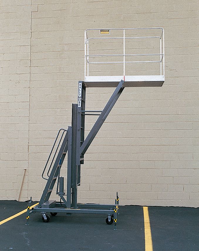 BALLYMORE Mobile Personnel Lift: Manual, Push-Around, 14 ft Elevated Platform Ht, 64 in x 20 in