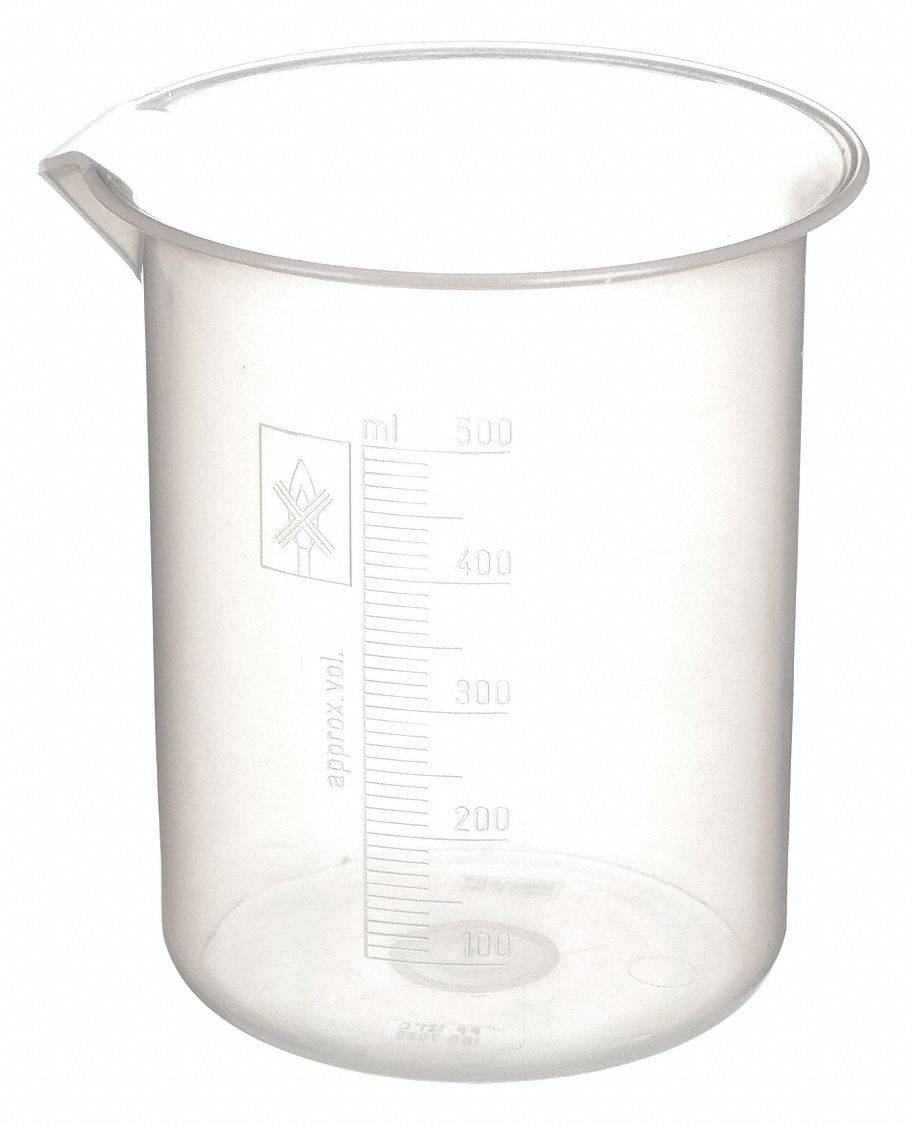 GRADUATED,LOW FORM BEAKER,500ML,PP,PK6