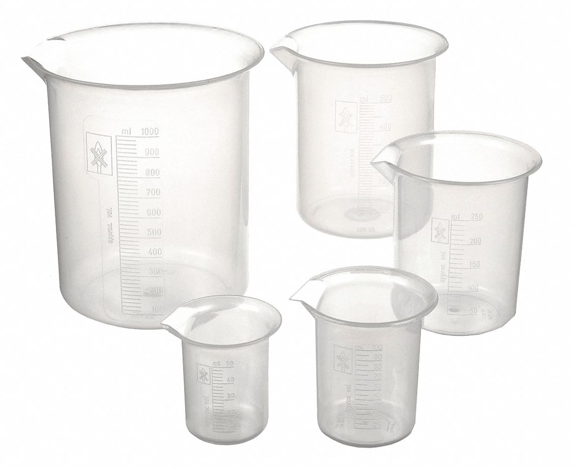 BEAKER, STARTER KIT,POLY,5 PK