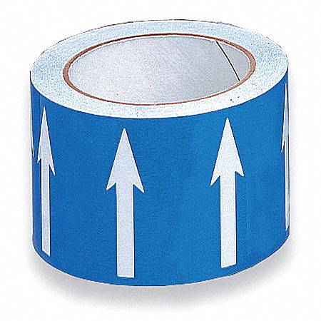 ARROW TAPE,WHITE/BLUE,4 IN. W