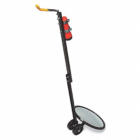 Inspection Mirror: 12 in Dia Mirror Size, Mirr. Mat. Glass, Mirr. Shp. Round