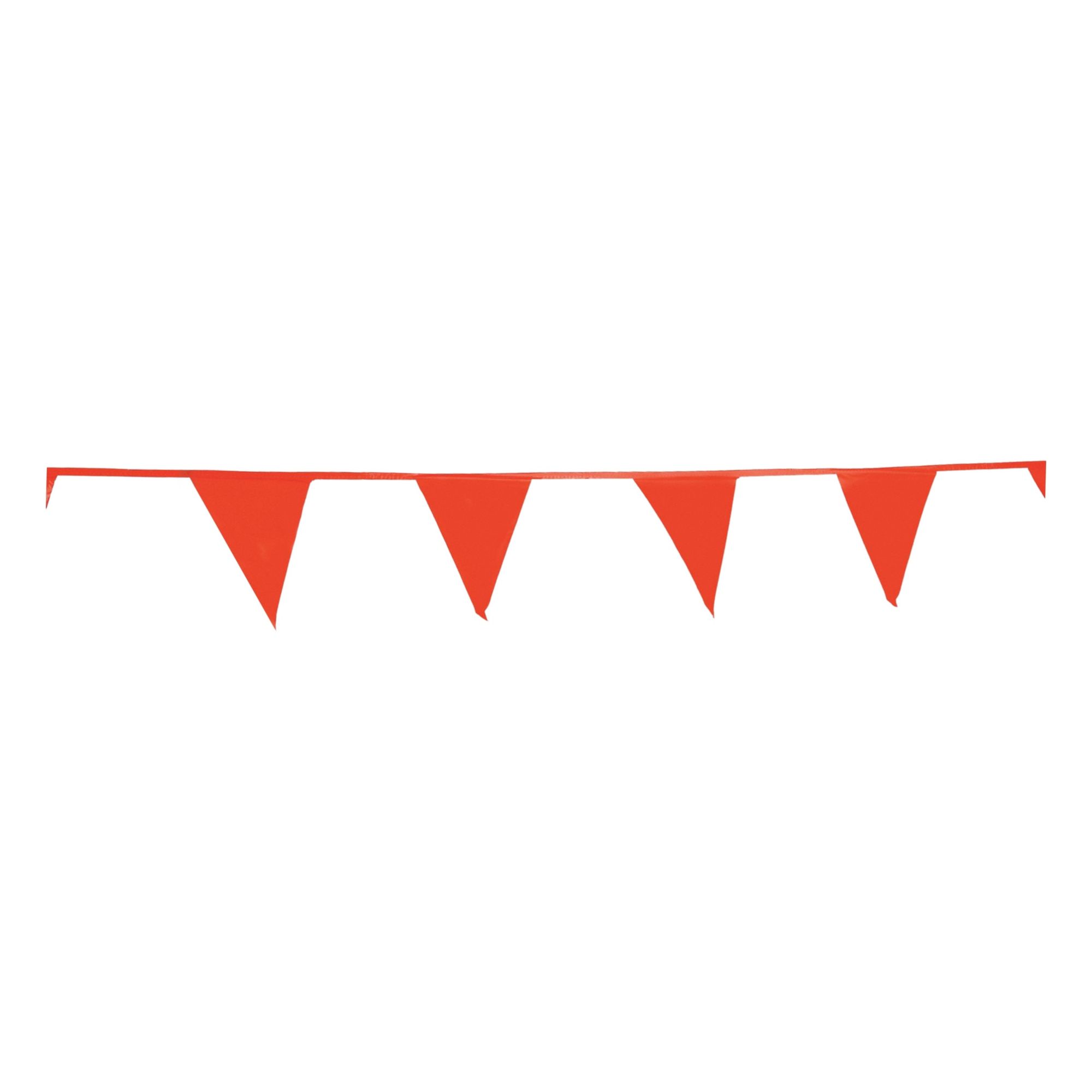 PENNANTS, POLYETHYLENE, 60 FT OVERALL L, 12 IN OVERALL H, 36 PENNANTS INCLUDED, ORANGE