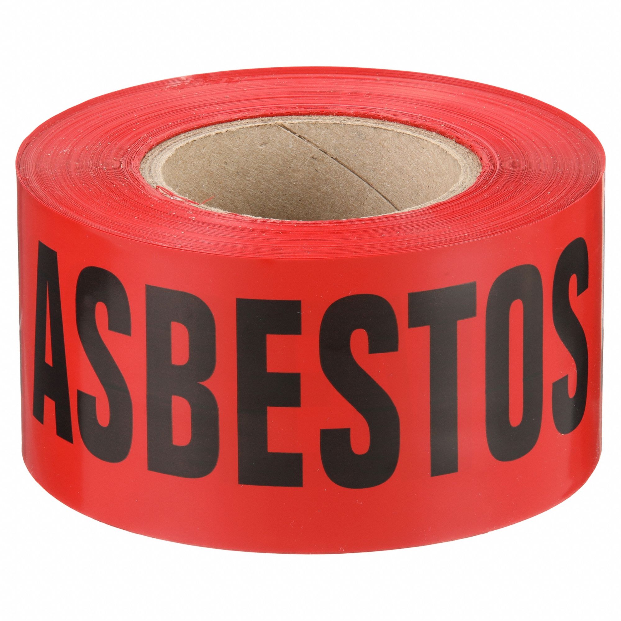 Barricade Tape: 500 ft Lg, 3 in Wd, Danger Asbestos Removal Legend, Polypropylene