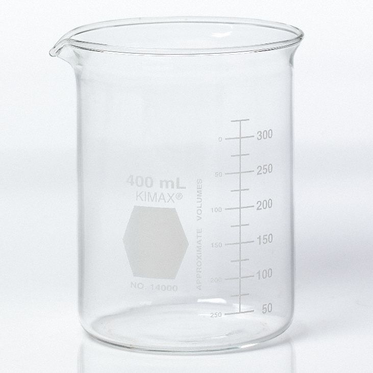 Beaker: Borosilicate Glass, Low Form, 1.5 L Capacity - mL, 50.72 fl oz Capacity - oz, A, Type I