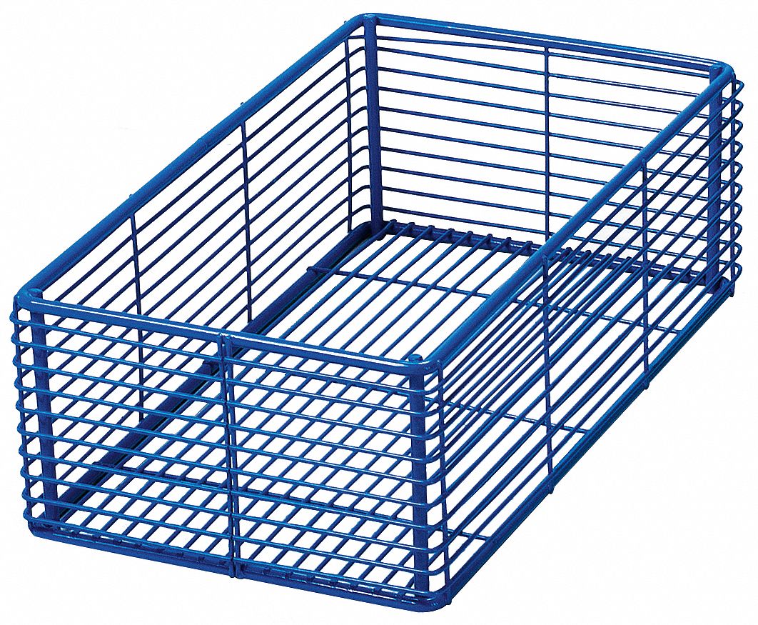 Wire Basket Mesh: 6 in Overall Wd, 3 1/2 in Overall Ht, 11 in Overall Lg, Steel