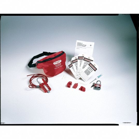 Portable Lockout Kit, Filled, Electrical Lockout, Fanny Pack, Red ...