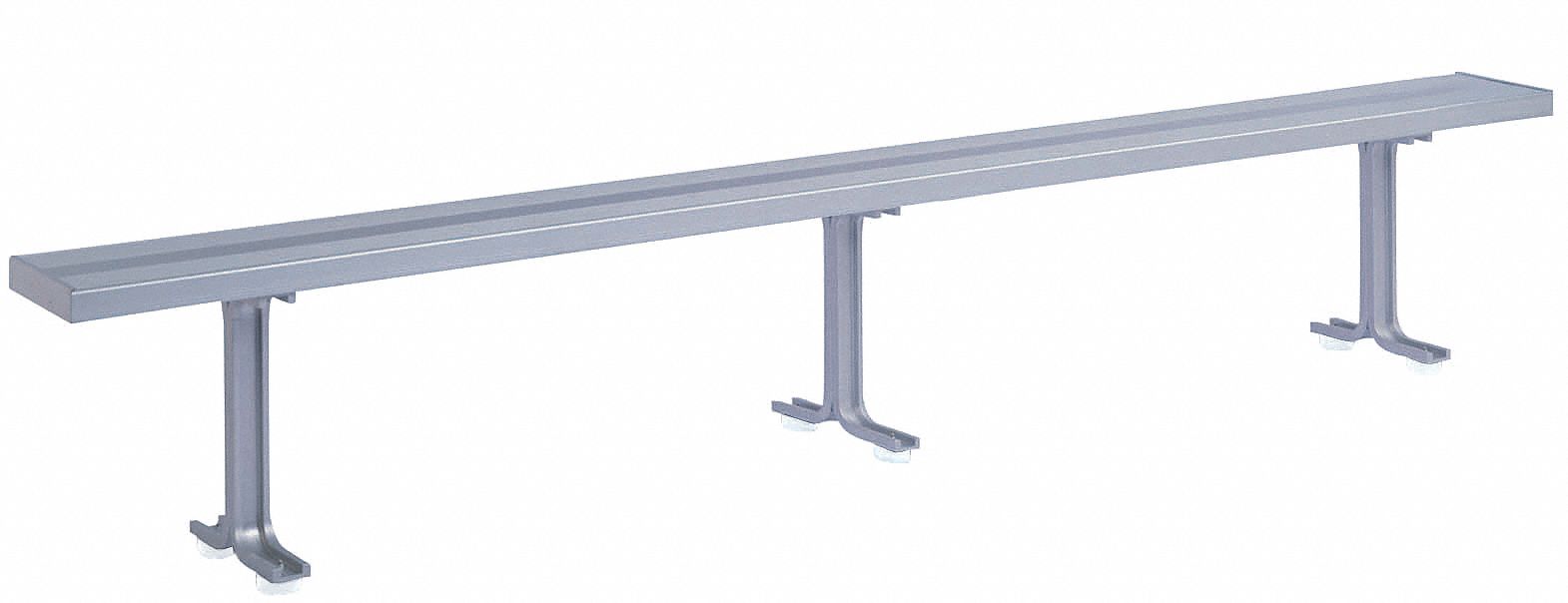 LYON, 10 ft x 9 1/2 in x 17 in, Aluminum, Locker Room Bench 8RG31