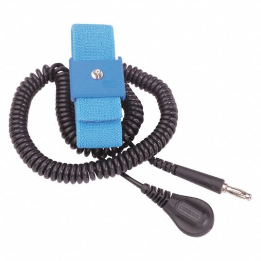 DESCO Wrist Strap: Silver Impreganted Nylon, 6 Ft Coiled Ground Cord ...