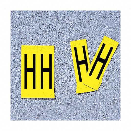 4 in Character Ht, H, Letter Label - 8AHJ3|34100YH - Grainger