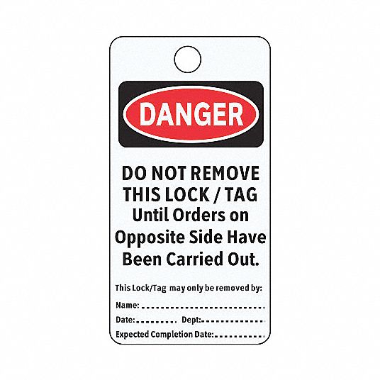 ELECTROMARK, Danger, Do Not Remove Tag, Danger Tag 9NRG85046V2